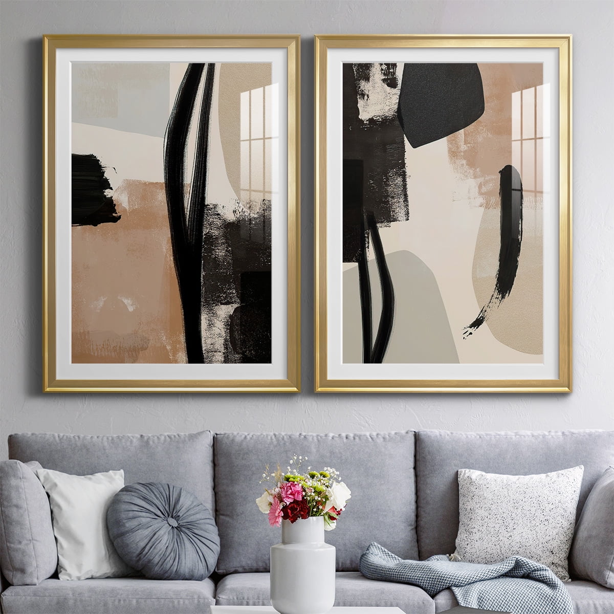 Wexford Home Selective Arrangement I Premium Framed Print, 30.5" x 42.5" - Ready to Hang, Gold (Set of 2)