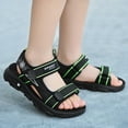 thumbnail image 2 of WUXIAN Children Boys Sandals Outdoor Hiking Adjustable Strap Sport Sandals Soft Bottom Open Toe Sports Beach Shoes, Green, 2 of 8