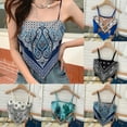 thumbnail image 5 of Fule Women Satin Tie Back Knot Spaghetti Straps Cami Tube Crop Top Sleeveless Blouse, 5 of 9
