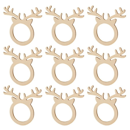 

30 Pcs Wood Christmas Antlers Shaped Napkin Rings Dinning Table Setting