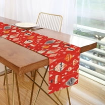 Yayeee Table Runner 70 inches Long Home Kitchen Dinning Party Decoration, Red Christmas Ornaments Pattern