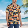 thumbnail image 2 of Lsque fall Pumpkin Daisy pattern Hawaiian Shirt for Men, Unisex Summer Beach Casual Short Sleeve Button Down Shirts-XX-Large, 2 of 9