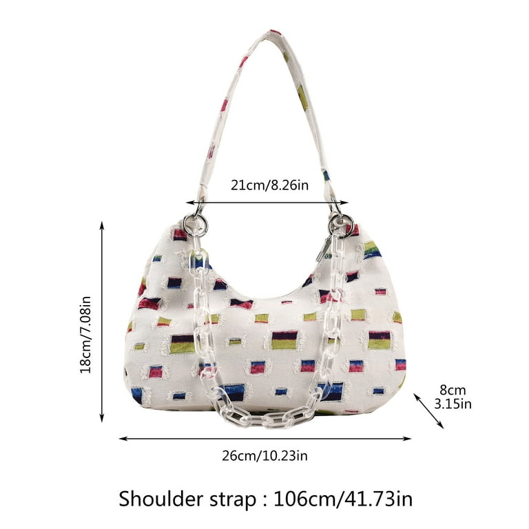 Pmuybhf Cute Tote Bags Y2K Crossbody Bags for Women Trendy Small Waist White Ladies Crossbody Bag Shoulder Bag Large Capacity Personality Spell Colour