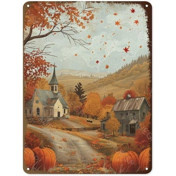 Fall Metal Tin Signs-Metal Tin Exquisite Wall Art Decor Inspirational Gift Positive Affirmations Hanging Signs for Office Classroom Home Living Room Bedroom Wall Decor 8"x12"
