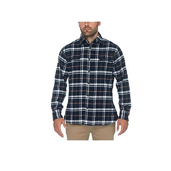 Jachs Men's 9oz Cotton Flannel Brawny Flannel Shirt Button Down, Medium