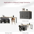 thumbnail image 2 of Grey Kitchen Island with Extendable Dining Table - Rolling Storage Cart, 2 of 8