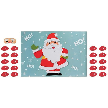 Pin the Nose on Santa Game - 2-Pack Christmas Party Fun Game Supplies, Holiday Festive Gifts Favors for Kids and Adults, Santa Claus Design, 2 Posters, 30 Nose Stickers, 1 (Best Holiday Party Games For Adults)