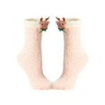 thumbnail image 3 of Kamentoy Socks For Women Christmas Thick Coral Fleece Fuzzy Mid Calf Crew Socks Soft Warm Plush Sleep Socks for Ladies Fall Winter Indoor Lounging Rest Christmas Holiday, 3 of 6