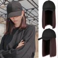 thumbnail image 2 of Baseball Cap Wig Nature Color Style High Density Hair Wigs for Women Girls, 2 of 5