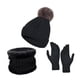 thumbnail image 3 of Conjunto de gorro Bufanda y Guantes de invierno jinwen negro, 3 of 8