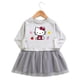 thumbnail image 3 of Hello Kitty nuevo vestido de moda de algodón con estampado de dibujos animados para niñas, falda de malla de manga larga bonita para bebé, vestido pequeño de princesa dulce con cuello redondo, 3 of 5