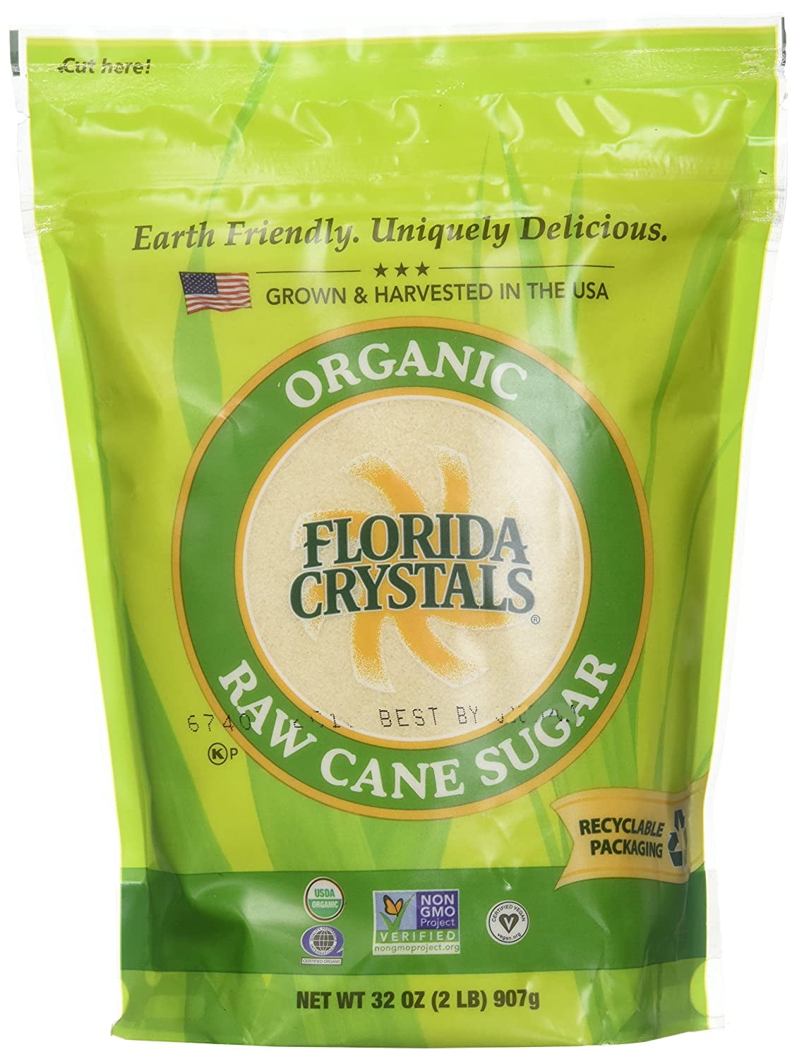 Florida Crystals Organic Cane Sugar 2 lbs Pack of 2