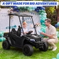 thumbnail image 6 of Wisairt 24V Kids Golf Cart, 4WD 2-Seater Electric Ride On Car for Big Kids, 4×200W Motors, Ages 3-8, Remote Control, Detachable Awning, Electric Dump Bed & Shovel, Black, 6 of 12