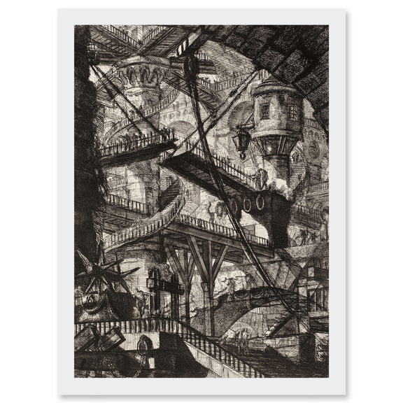 Giovanni Battista Piranesi Drawbridge Plate 7 Etching Artwork Framed Wall Art Print A4