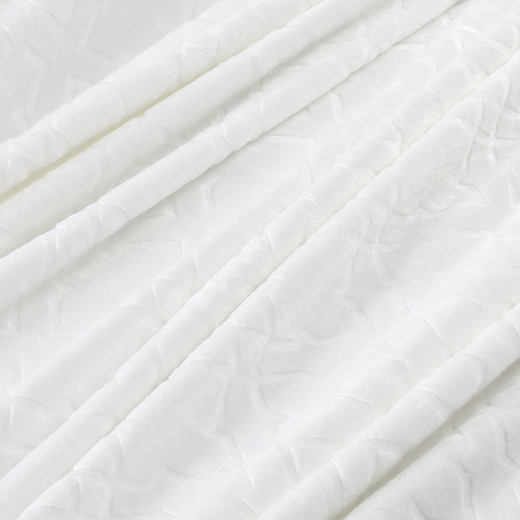 Velvet Plush Blanket Geo White Full/Queen