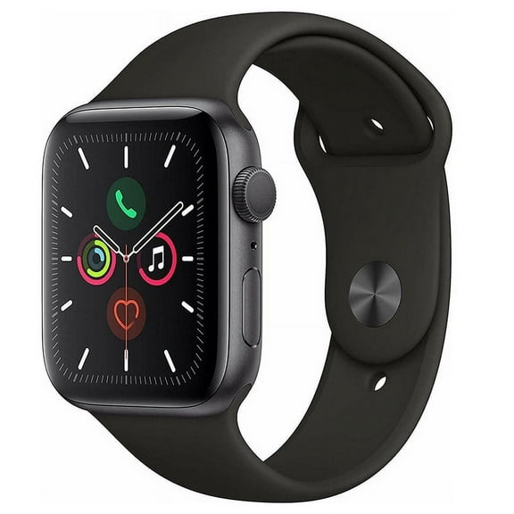 Pre-Owned Apple Watch Series 5 GPS 44 mm Space Gray Aluminium Black Sport Band - Good