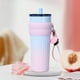 thumbnail image 1 of Vaso térmico portátil de 710 ml con tapa, regalo de cumpleaños, a prueba de fugas, reutilizable, botella de agua térmica para el trabajo y el hogar. Rosa Azul, 1 of 8