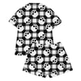 thumbnail image 5 of Kids Halloween Pajamas Size 1-2 Years Girls Halloween Homewear Short Sleeve Notch Collar Top with Shorts Boys Pjs White, 5 of 5