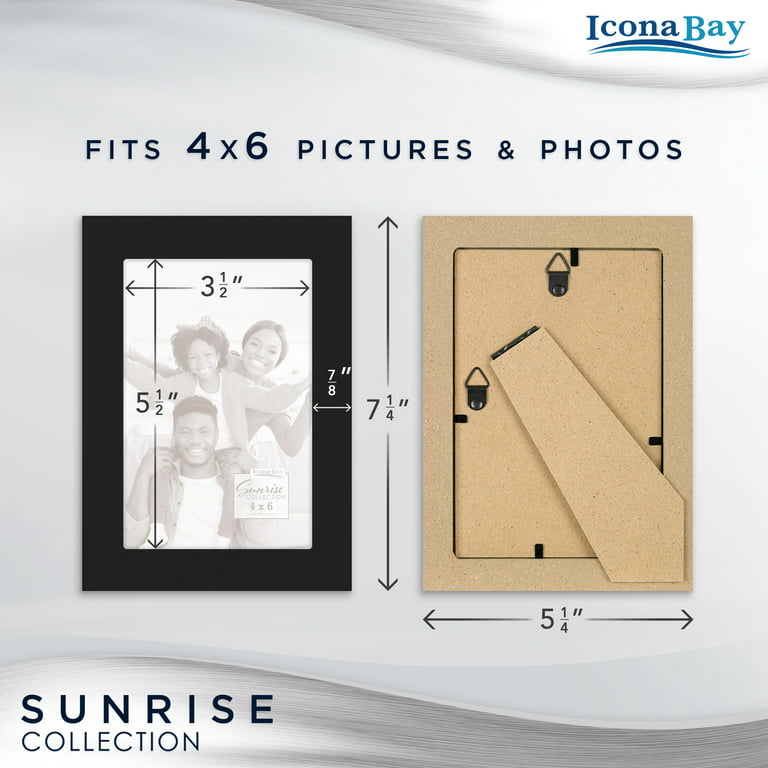 Icona Bay 8x10 White Solid One-Piece Picture Frames W/ Mat for 5x7, 5 Pack,  Sunrise Tabletop or Wall Mounted Frames 