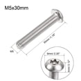 thumbnail image 2 of Unique Bargains M5x30mm Torx Security Machine Screw 304 Stainless Steel 20Pack, 2 of 5