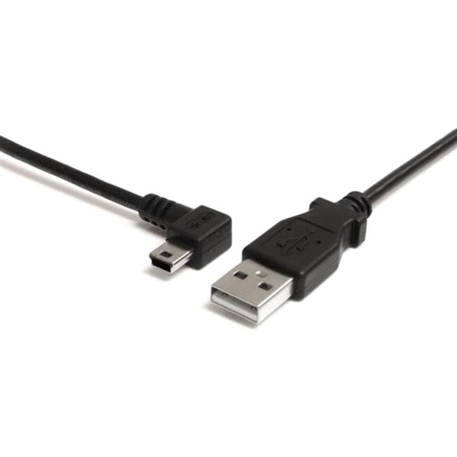Connectors Mini USB B Type 5pin Male Left Angled 90 Degree to USB 2.0 Male Data Cable 6ft Cable Length: 3M, Color: Left Angled 