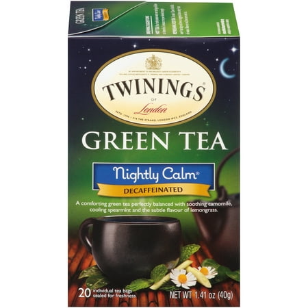 (6 Boxes) Twinings of London Nightly Calm Green Tea Bags, 20