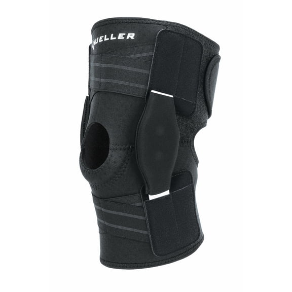 Mueller Adjustable Hinged Knee Brace, Black, One Size Fits Most