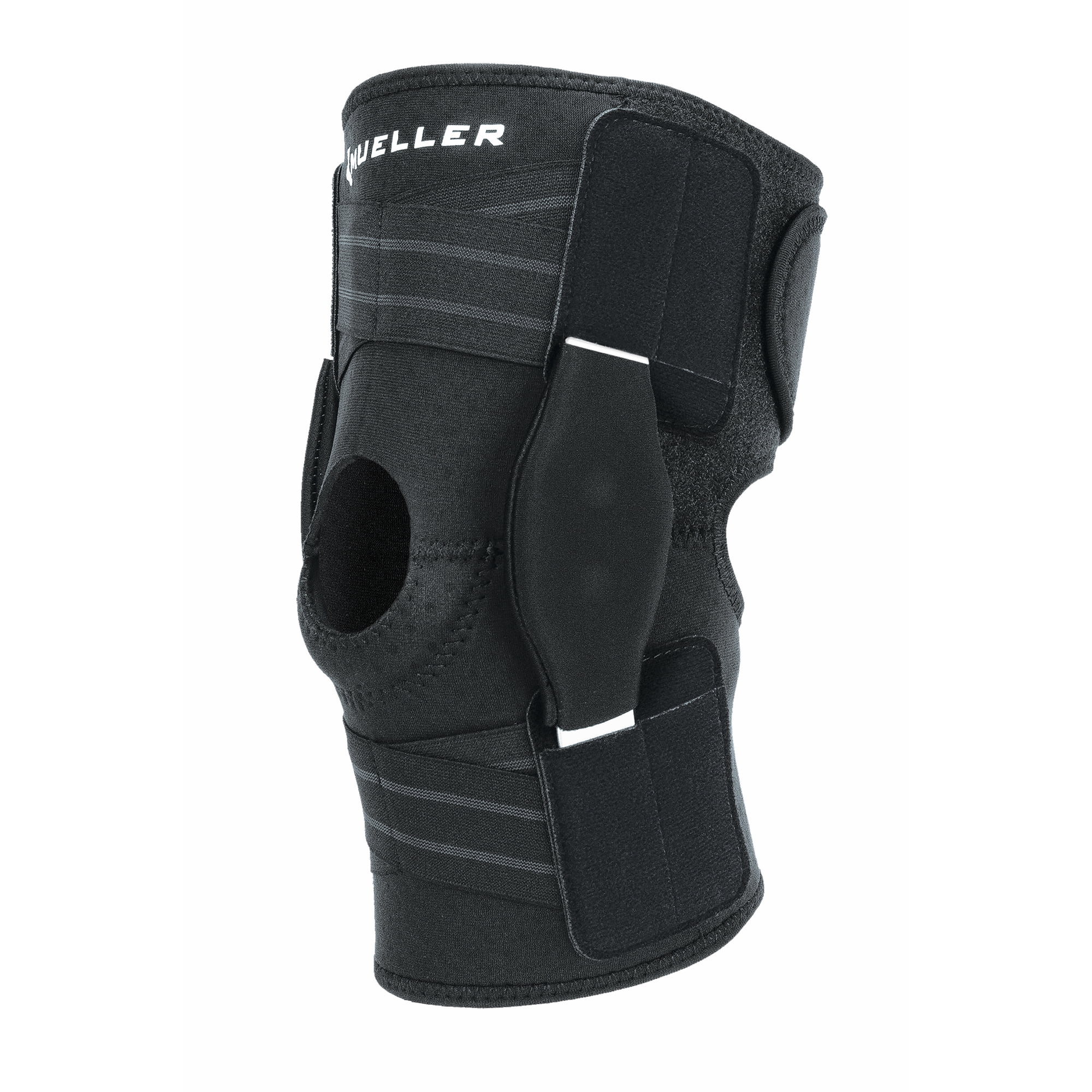 Mueller Adjustable Hinged Knee Brace, Black, One Size Fits Most