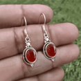 thumbnail image 1 of Boucles d'Oreilles Ovales en Argent Sterling 925 Forme Ovale Design Pierre Précieuse, 1 of 4