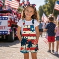 thumbnail image 2 of Heydday American Flag Overalls Girls 4th Of July Outfit Usa Patriotic Rompers Red White And Bule Jumpsuit Kids Coveralls, 2 of 4