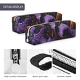 thumbnail image 4 of Pofeuu Ornate Purple Floral Vase Print Leather Pencil Case, Leather Pencil Pouch Large Capacity, Big Pencil Pouch with Zipper Vintage Pen Bag Fountain Pen Holder, 4 of 7