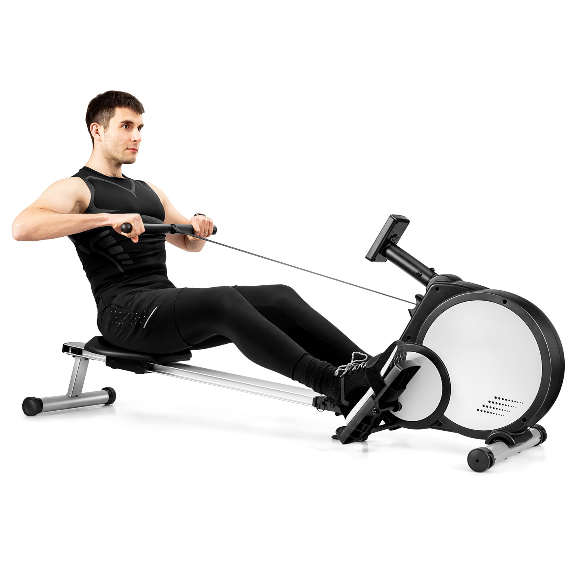 Costway Magnetic Rowing Machine Foldable Exercise Rower w LCD Monitor for Home Gym Walmart