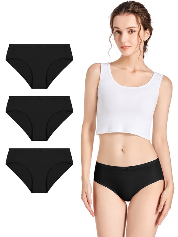 Cotton Seamless Briefs for Women Plus Size Stretchy Panties Girls Underwear, 3-Pack, Sizes XS-3XL