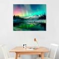 thumbnail image 2 of JRXY  Beautful Aurora Scenery Paintin Canvas Print Painting Wall Art Posters Pictures Home Living Room Decor Poster Gift  20x16in, 2 of 6