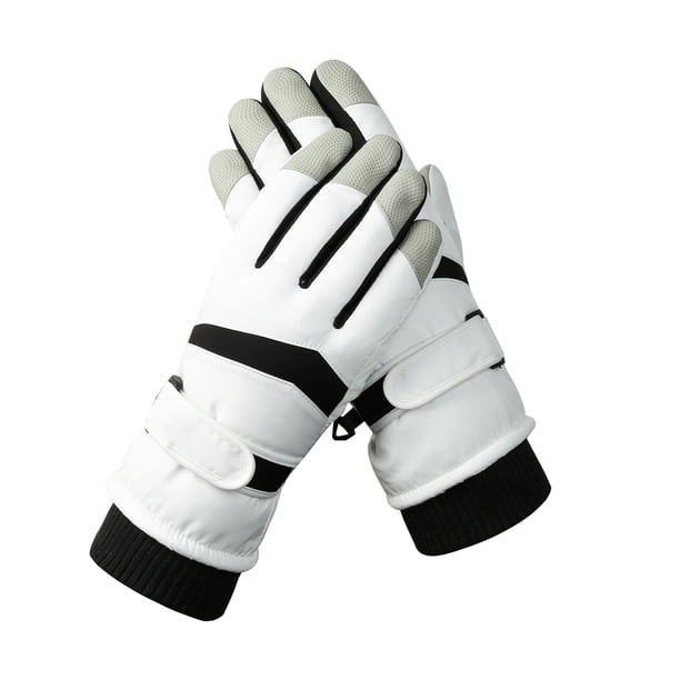 Guantes de esquí de invierno para hombres y mujeres, para exteriores, con pantalla táctil, cálidos, forrados de vellón, gruesos, impermeables y antideslizantes
