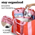 thumbnail image 4 of Fit + Fresh All The Things XL Tote Bag, Travel & Overnight Bag, Pink Stripe, 4 of 8