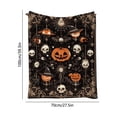 thumbnail image 3 of Halloween Flannel Blanket, Pumpkin and Skull Pattern Soft Warm Throw Blankets for Sofa Bed Chair, Halloween and Fall Winter Supplies, 3 of 6