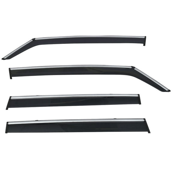 Ikon Motorsports Compatible with 15-23 Jeep Renegade Polycarbonate Window Vent Visor Deflector Rain Guard W/ Chrome Trim 4Pc Outside Mount 2015 2016 2017 2018 2019 2020 2021