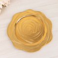 thumbnail image 4 of Efavormart 6 Pack Metallic Gold Acrylic Charger Plates With Ribbed Rose Pattern, Round Dinner Chargers Event Tabletop Decor - 13", 4 of 11