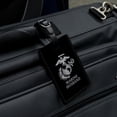 thumbnail image 4 of Marine Husband USMC White on Black Officially Licensed Rectangle Leather Luggage Card Suitcase Carry-On ID Tag, 4 of 8