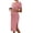 Pink, variant on Maternity Dress Rib Knit Short Sleeve Bodycon Dresses Casual Stretchy Pregnancy Clothes