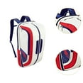 thumbnail image 6 of Vsenkes Badminton Rackets Backpack PU Leather Multifunction Tennis Rackets Balls Bag White Red, 6 of 9