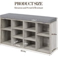 thumbnail image 3 of Ourlova 41 Inches Entryway Shoe Storage Cabinet Bench with 10 Cubbies,Shoe Rack with Cushion, 3 of 7