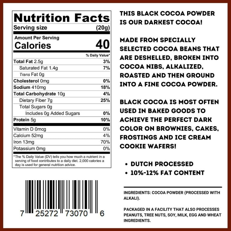 Black Cocoa Powder 10/12 1 lb