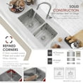 thumbnail image 4 of Stylish Undermount 33" Stainless Steel 60/40 Double Bowl 60/40 Kitchen Sink S-322XG, 4 of 12