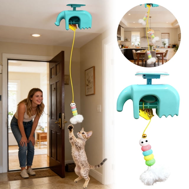 Automatic Lifting for Cats Swing Cat with 3 Speed Modes for 2026 | Interactive Indoor Exercise Puppy & Boring