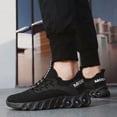 thumbnail image 6 of CORASUN Men's Lightweight Athletic Shoes - Ultra-Breathable Flyknit Mesh, Durable Non-Slip PVC Cushioning Sole for Men & Office Workers on Daily Commute, Casual Streetwear & Jogging (Triple Black), 6 of 6
