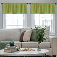 thumbnail image 4 of LALILO Kitchen Curtain Valance Ikat Tie Dye With Stripes And Rod Pocket Window Curtain 52"x 18" Set of 2, 4 of 5
