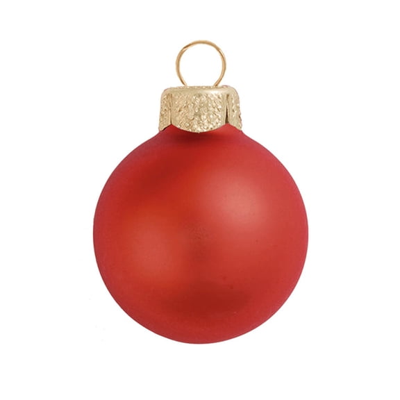 Whitehurst Matte Finish Glass Christmas Ball Ornaments - 2.75" (70mm) - Fire Orange - 12ct