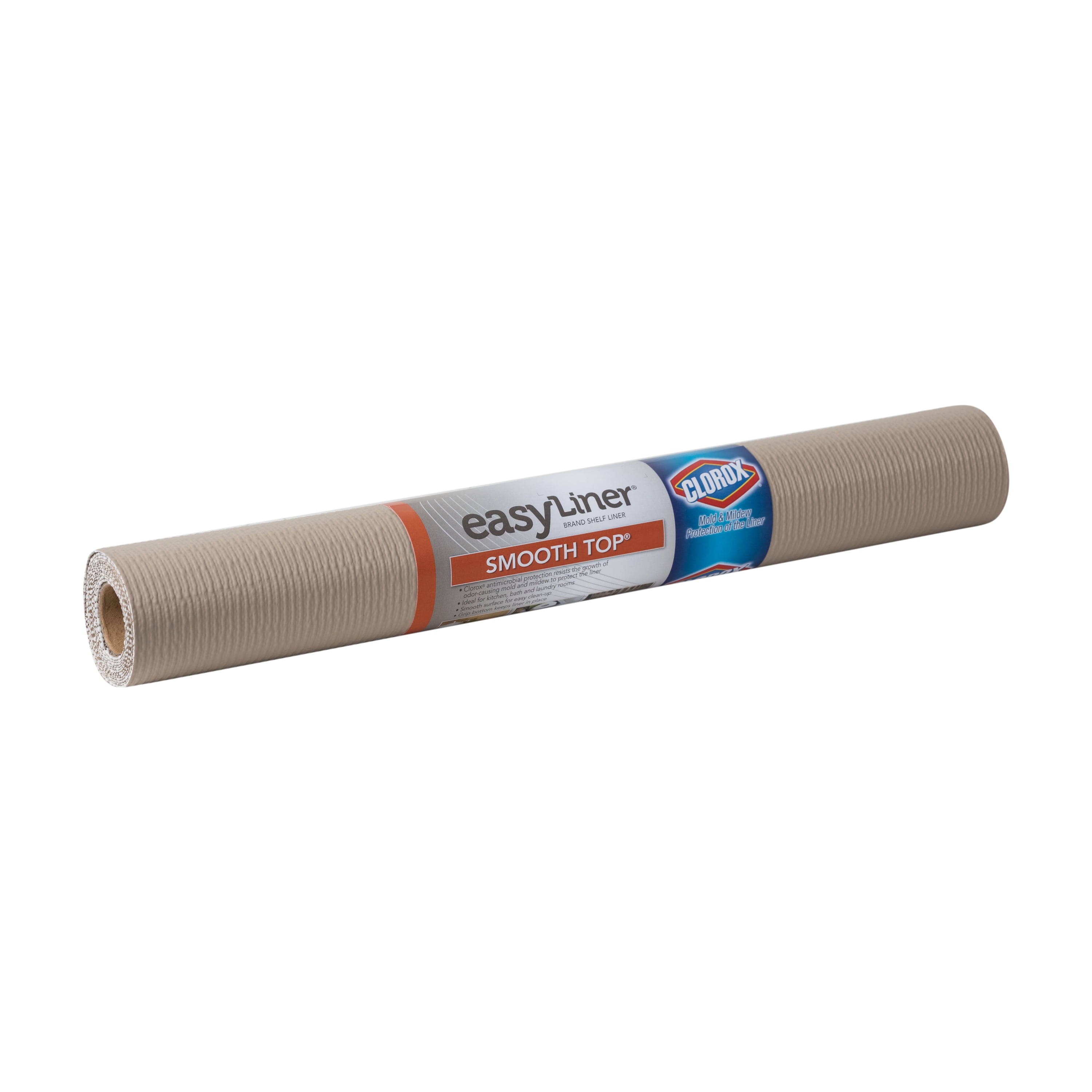 EasyLiner Smooth Top 20 In. 6 Ft. Shelf Liner with Clorox, Taupe